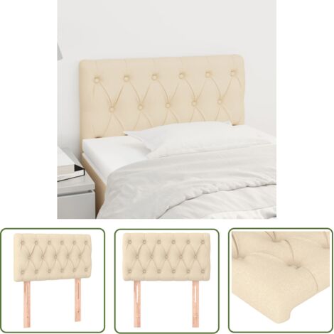 The Living Store Tête de lit Crème 80x7x78/88 cm Tissu - Tête De Lit - Têtière De Lit - Literie - Meuble De Chambre - Décoration Chambre (1/5)