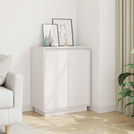 Buffet,Placard de cuisine,Meuble de rangement Blanc 60x34x75 cm Bois massif de pin -TZ11600 (1/5)