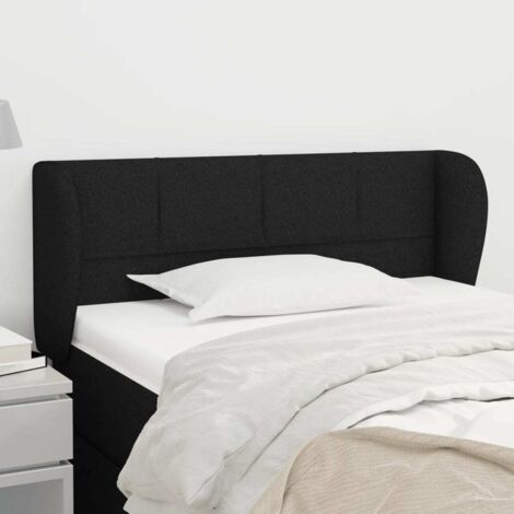 Tête de lit étagère gain de place pour lit une place tissu noir