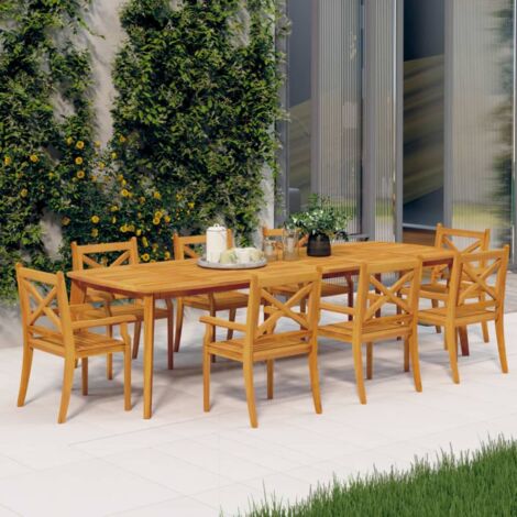 Lot de 8 Chaises à dîner d'extérieur,Fauteuils de Salle à Manger Bois d'acacia massif -TF68231 (1/5)
