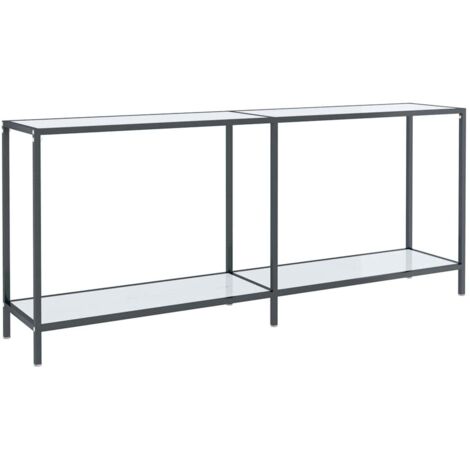 Table console  Table d'appoint  design industriel - Blanc 180x35x75,5 cm Verre trempé BV78453 (1/5)