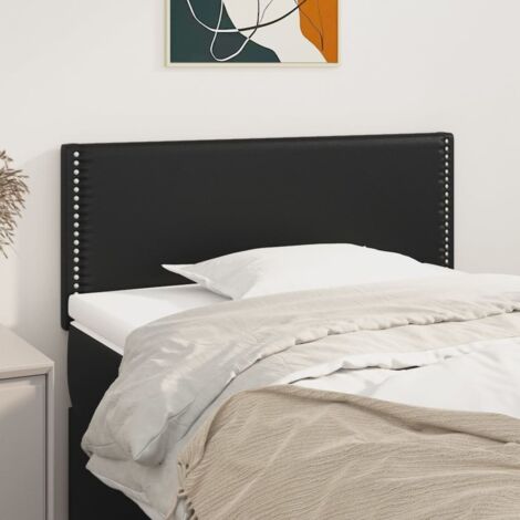 Tête de lit magnifique - Armoire de Tête de lit pour Chambre - Noir 80x5x78/88 cm Similicuir -60019 (1/5)