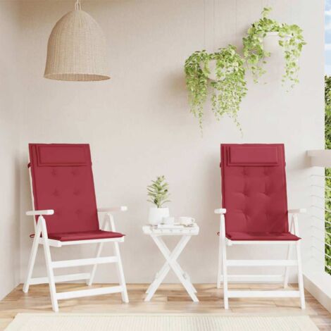 Coussins de chaise,Rembourrés pour chaise à dossier haut lot de 2 rouge bordeaux BGT52400 (1/5)