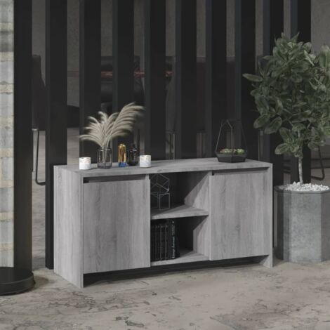 Meuble TV de Salon Armoire Télévision Banc TV Sonoma gris 102x37,5x52,5 cm Aggloméré -FR38746 (1/5)