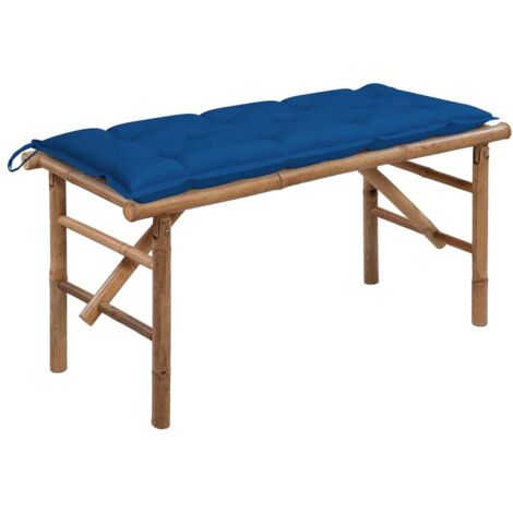 Banc de jardin pliable,Banquette d'extérieur avec coussin 118 cm Bambou -FV23176 (1/5)