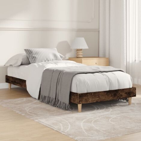 Lit adulte Moderne - Cadre de lit pour Adultes, Enfants pour Couchage - Lit adulte chêne fumé 75x190 cm bois d'ingénierie -84434 (1/5)