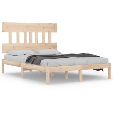 Cadre de lit sans matelas 200x200 cm bois massif (1/5)