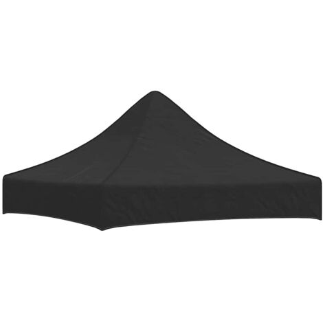 Toit de tente de réception pour belvédère de jardin,Résistant aux UV 2x2 m Noir 270 g/m² -56588 (1/5)