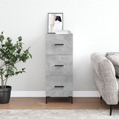 Buffet, Meuble de Rangement, Armoire de Cuisine Gris béton 34,5x34x90 cm Bois d'ingénierie NKK52521 (1/5)