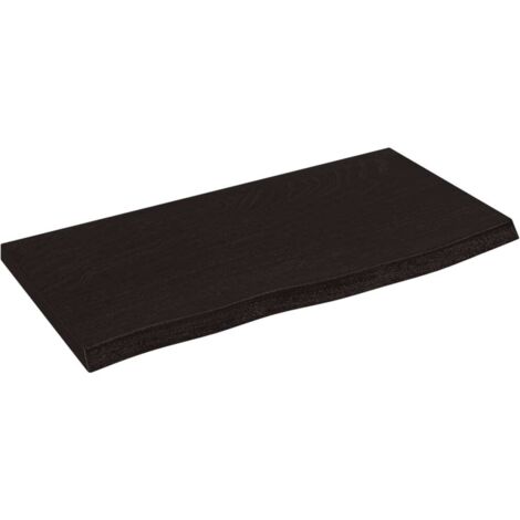 Étagère murale multiposition - Meuble Étagère murale gris foncé 60x30x2 cm bois chêne massif traité -BV94939 (1/4)