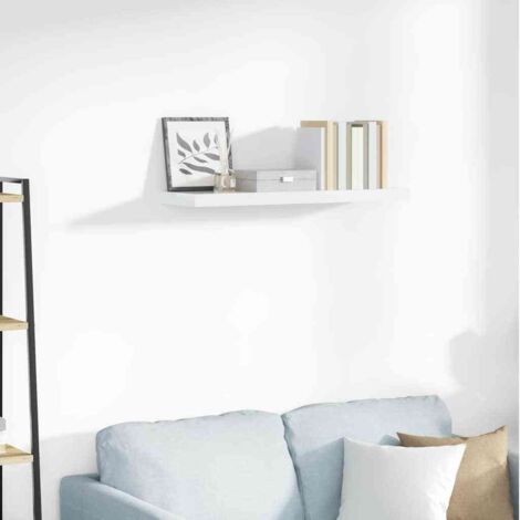 Étagère murale multiposition - Étagère murale flottante Blanc brillant 80x23,5x3,8 cm MDF -BV29766 (1/5)