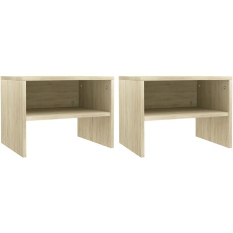 Lot de 2 Tables de chevet Table d'Appoint Industriel - Tables de Nuit Commodes Chêne sonoma 40 x 30 x 30 cm Aggloméré -BV67294 (1/5)