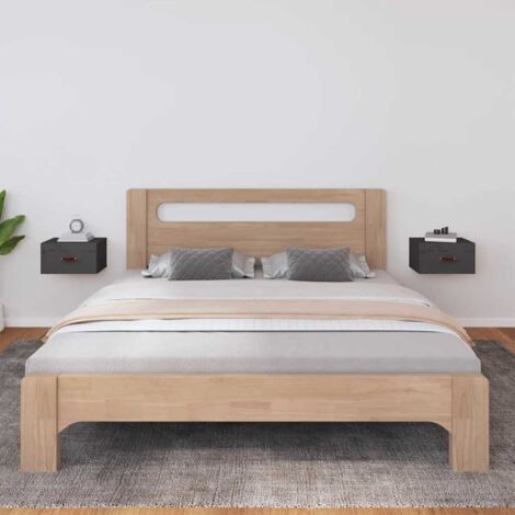 Lot de 2 Tables de chevet murales de chambre,Tables d'Appoint Industriel - Tables de Nuit Gris 40x29,5x22 cm -BV50292 (1/5)