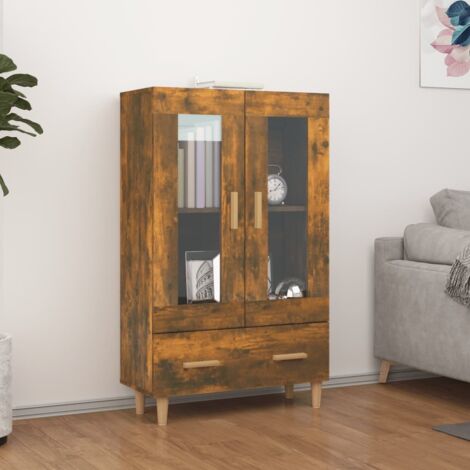 Buffet,Placard de cuisine,Meuble de rangement Chêne fumé 70x31x115 cm Bois d'ingénierie -TZ77706 (1/5)