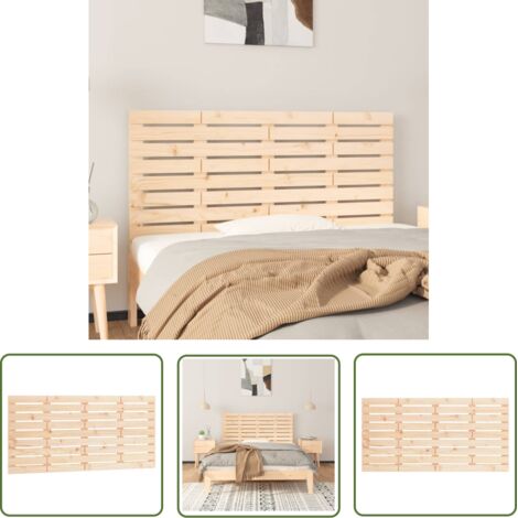 The Living Store Tête de lit murale 146x3x63 cm Bois massif de pin - Tête De Lit Murale - Tête De Lit Bois - Tête De Lit Design Classique - Support Lombaire Lit - Installation Murale (1/5)
