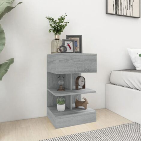 Lot de 2 Tables de chevet Table d'Appoint Industriel - Tables de Nuit Commodes Sonoma gris 40x35x65cm Bois d'ingénierie -BV29405 (1/5)