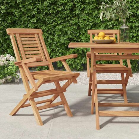 Chaises de jardin pliantes 2 pcs,Fauteuils d'extérieur 56x63x90 cm bois massif teck -TF37302 (1/5)