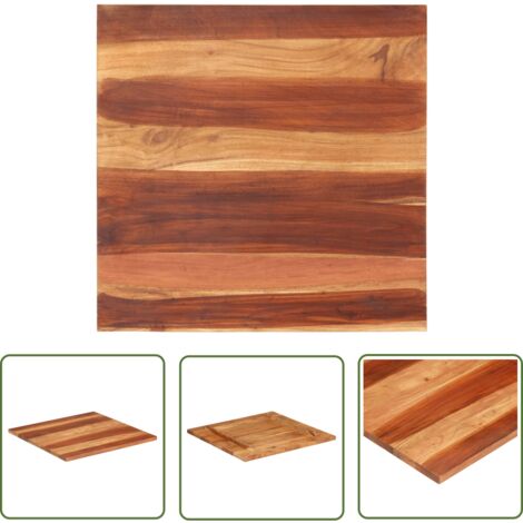 The Living Store Dessus de table bois massif d'acacia 25-27 mm 70x70 cm - Dessus De Table - Table En Bois - Acacia Massif - Plateau De Table - Meuble De Salle À Manger (1/5)