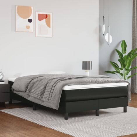 Sommier à ressorts de lit Moderne - Lit pour Adulte Enfant Cadre de lit pour Chambre Noir 120x200 cm Similicuir -FR48877 (1/5)