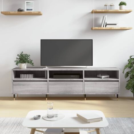 Meuble TV,Banc TV sonoma gris 150x30x44,5 cm bois d'ingénierie -BV60361 (1/5)