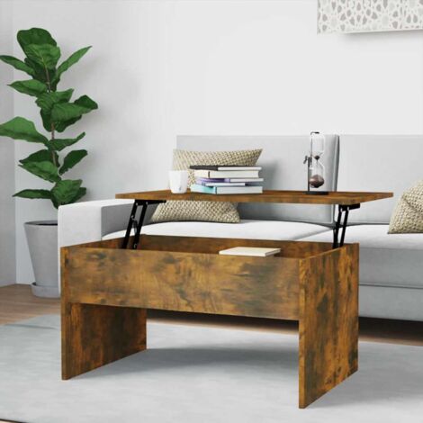 Table Basse de Salon Élégante,Table Canapé Chêne fumé 80x50,5x41,5 cm Bois d'ingénierie -FR62308 (1/5)