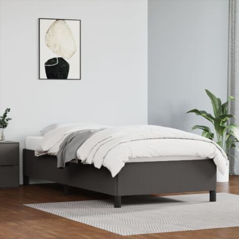 Lit Adulte Cadre de lit magnifique pour Chambre,Matériau durable Gris 90x200 cm Similicuir -42257 (1/5)