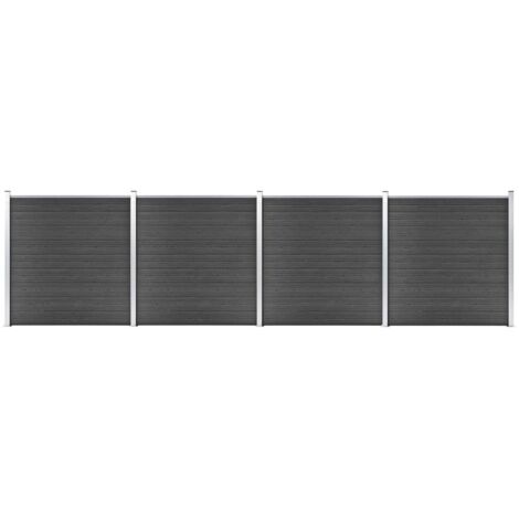 Ensemble de panneau de clôture  Clôtures de jardin WPC 699x186 cm Noir 66413 (1/5)
