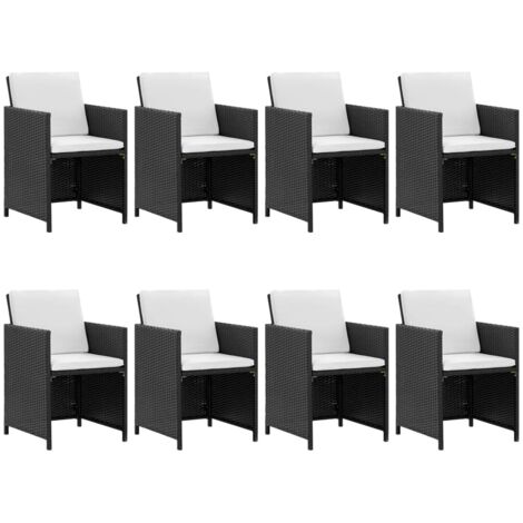Salon de jardin 9 pcs - Moderne - Meuble de jardin avec coussins Résine tressée Noir Balcon 3954 (1/5)