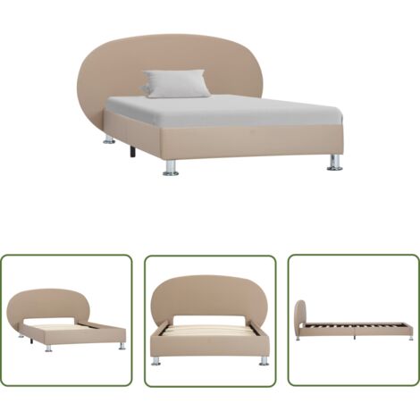 Lit adulte Contemporain  Cadre de lit Cappuccino Similicuir 100 x 200 cm 93852 (1/5)