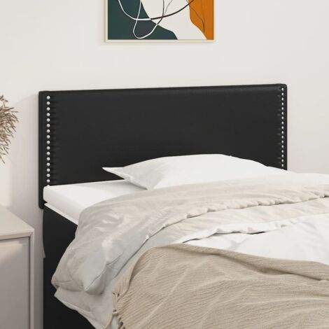 Tête de lit magnifique - Tête de lit - Meuble de Chambre - Noir 100x5x78/88 cm Similicuir -49208 (1/5)