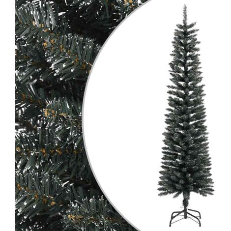 Sapin de Noël artificiel avec support,Arbre de Noël mince Vert 180 cm PVC -WYW94740 (1/5)