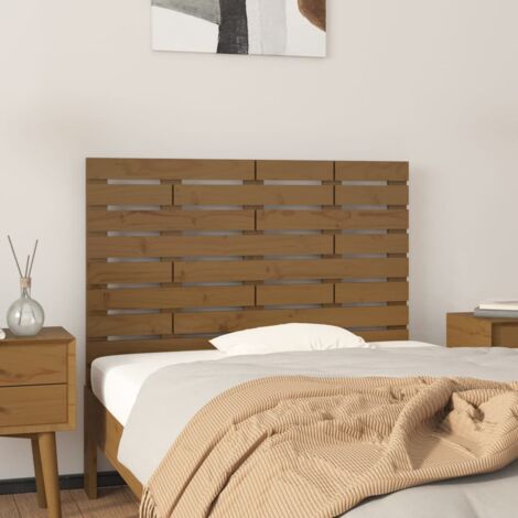 Tête de lit Classique - Tête de lit murale Montage Facile pour Chambre - Marron miel 106x3x63 cm Bois massif de pin -96448 (1/5)