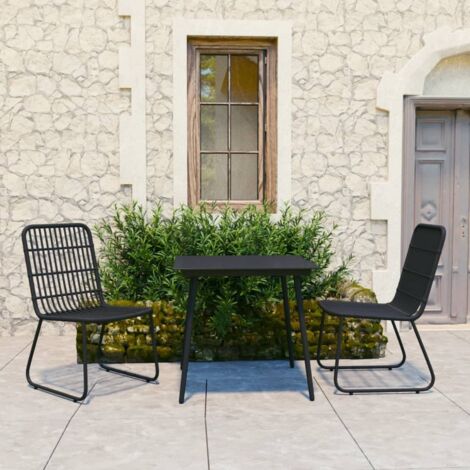3 pcs Ensemble à dîner d'extérieur,Table et Chaises pour Jardin,terrasse Résine tressée et verre -62090 (1/5)