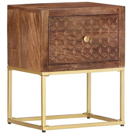 Table de chevet Bout de Canapé Table d'Appoint Chevet 40 x 30 x 50 cm Bois de manguier massif -BV69830 (1/5)