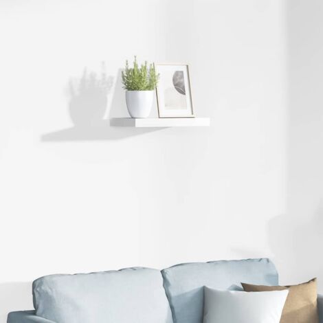 Étagère murale multiposition - Étagère murale flottante Blanc brillant 40x23x3,8 cm MDF -BV65787 (1/5)