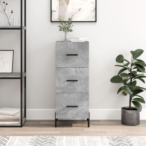 Buffet, Meuble de Rangement, Armoire de Cuisine Gris béton 34,5x34x90 cm Bois d'ingénierie NKK97928 (1/5)
