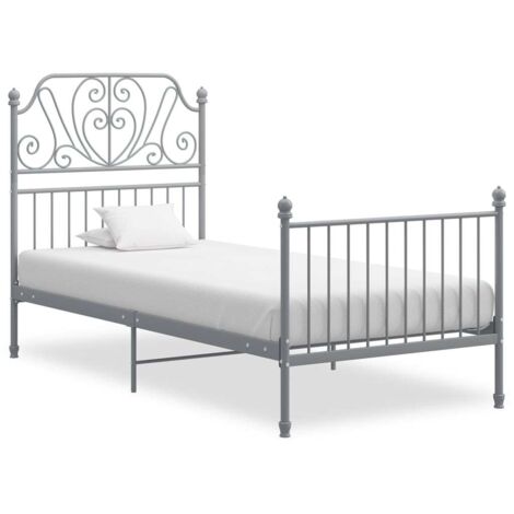 Lit Adulte Cadre de lit magnifique pour Chambre,Matériau durable Gris Métal 100x200 cm -27100 (1/5)
