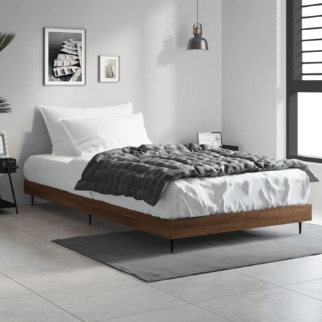 Lit adulte Moderne - Cadre de lit pour Adultes, Enfants pour Couchage - Lit adulte chêne marron 100x200 cm bois d'ingénierie -54302 (1/5)