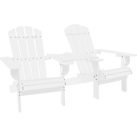 Chaises/Fauteuils de jardin Adirondack avec table Bois de sapin Blanc -TF44496 (1/5)