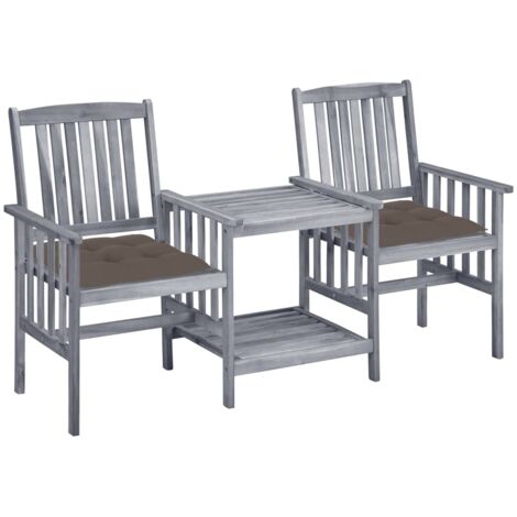 Chaises/Fauteuils de jardin avec table à thé et coussins Acacia solide -TF20003 (1/5)