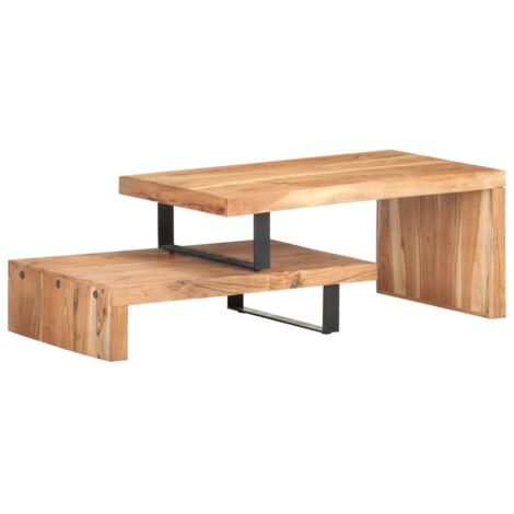 Ensemble de 2 tables basses,Table supérieure + Table inférieure Bois d'acacia massif -FR13214 (1/5)
