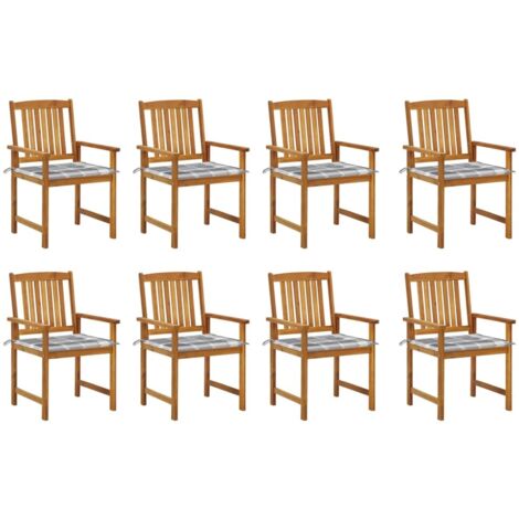 Lot de 8 Chaises/Fauteuils de jardin avec coussins Bois d'acacia solide -TF38400 (1/5)