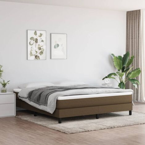 Sommier à ressorts de lit,Sommier Tapisser à lattes pour Lit adulte Marron foncé 180x200 cm Tissu -BVN72737 (1/5)