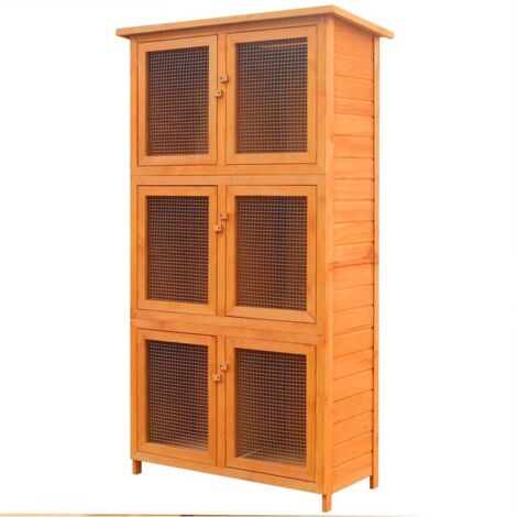 Cage pour animaux 6 compartiments,cage pour chien/chat Bois (1/5)