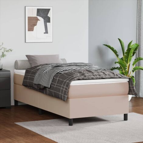 Sommier à ressorts de lit Moderne - Lit pour Adulte Enfant Cadre de lit pour Chambre Cappuccino 90x200 cm Similicuir -FR23235 (1/5)
