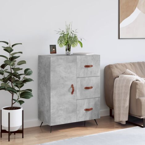 Buffet,Placard de cuisine,Meuble de rangement gris béton 69,5x34x90 cm bois d'ingénierie -TZ38426 (1/5)