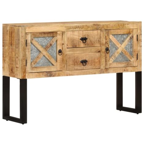 Buffet,Buffet d'appoint,Meuble de Rangement 110x30x74 cm Bois de manguier brut -TZ98455 (1/5)
