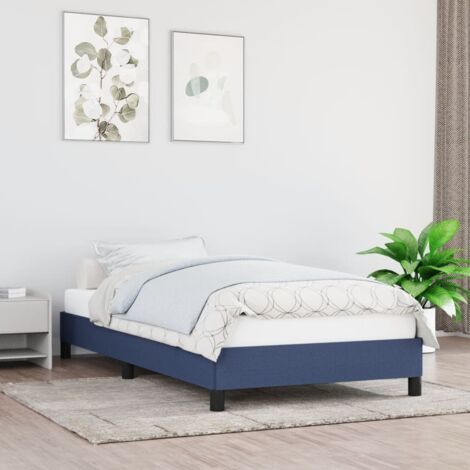 Lit adulte Moderne - Cadre de lit pour Adultes, Enfants pour Couchage Bleu 90x200 cm Tissu -88209 (1/5)