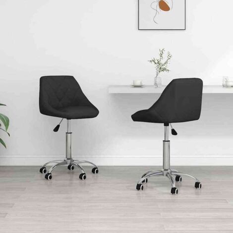Lot de 2 Chaises à manger pivotantes,Chaises de salle à manger noir similicuir HH20256 (1/5)