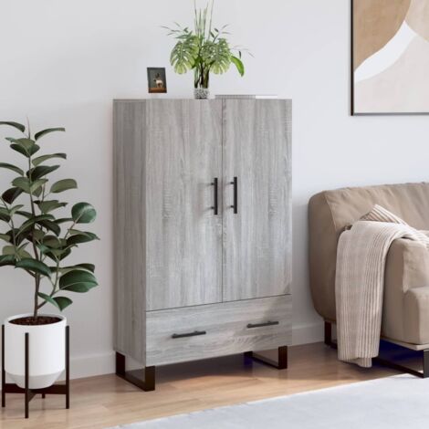 Buffet haut,Buffet d'appoint,Commode de salon/séjour sonoma gris 69,5x31x115 cm bois d'ingénierie -TZ67789 (1/5)